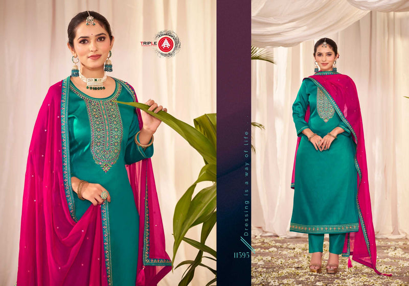 Triple A Hetvi Jam Cotton With Heavy Designer Work Salwar Kameez