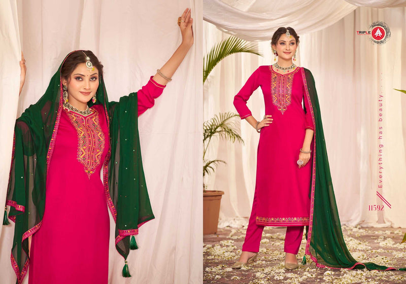 Triple A Hetvi Jam Cotton With Heavy Designer Work Salwar Kameez