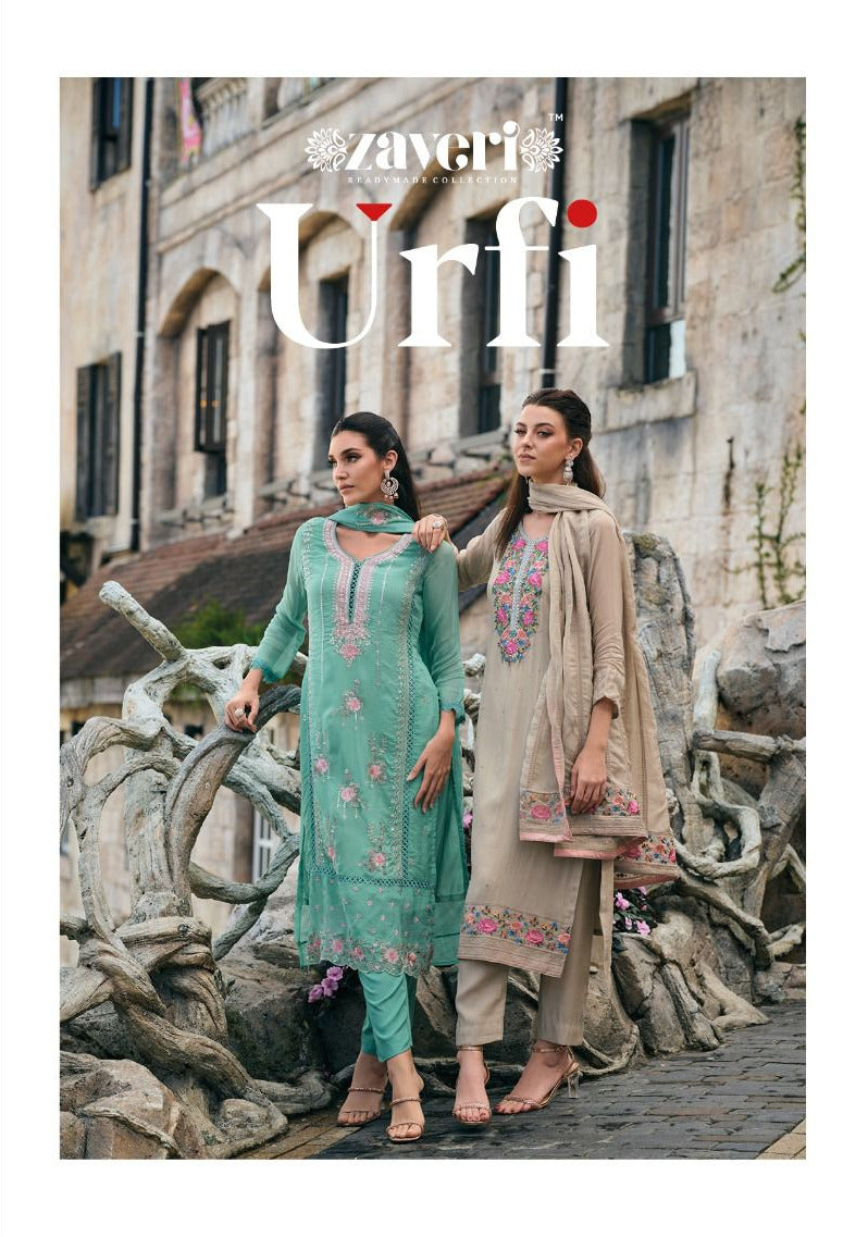 Zaveri Woman Beauty Urfi Organza With Fancy Embroidery Designer Ready Made Suits