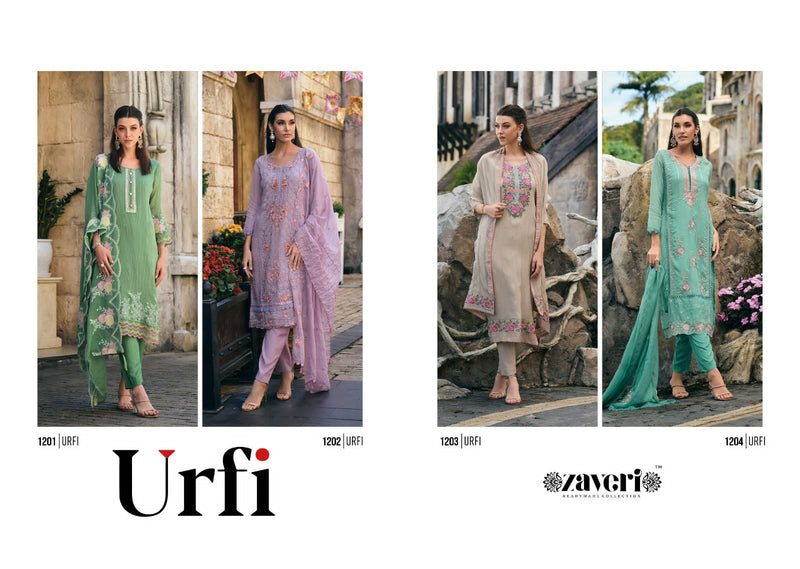 Zaveri Woman Beauty Urfi Organza With Fancy Embroidery Designer Ready Made Suits