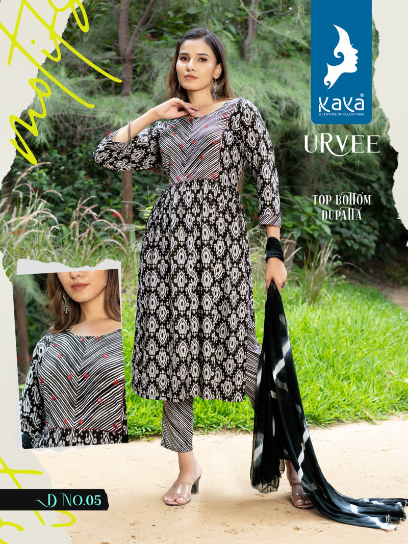 Kaya Urvee Rayon Fancy Print Kurti With Pant & Nazneen Duppata
