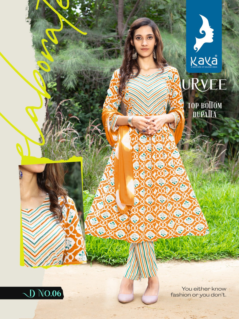 Kaya Urvee Rayon Fancy Print Kurti With Pant & Nazneen Duppata