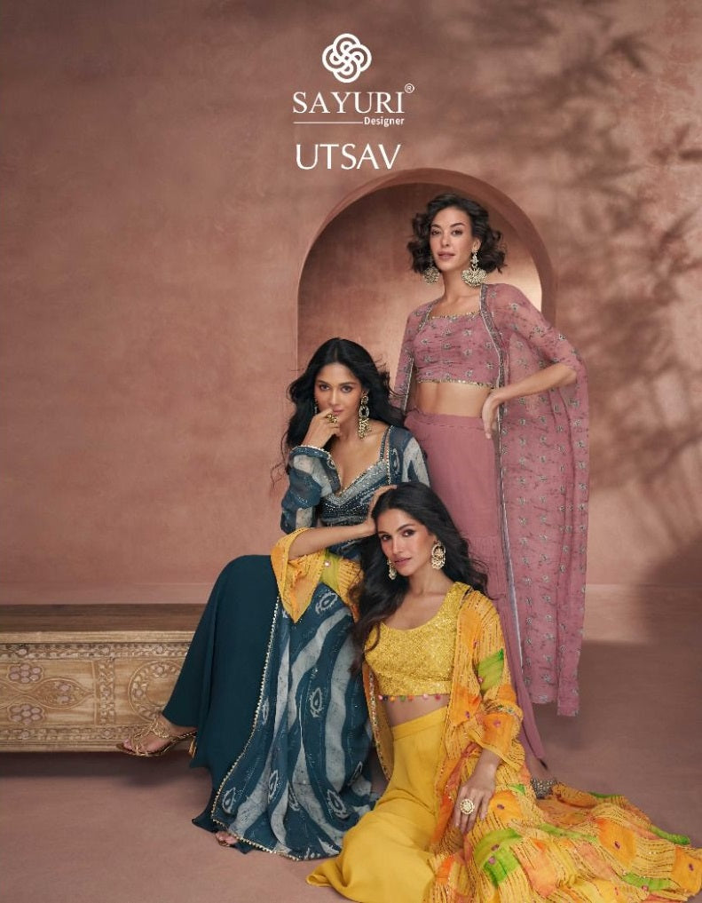 Sayuri Designer Utsav Real Georgette Beautiful Designer Ready Made Party Wear Suits