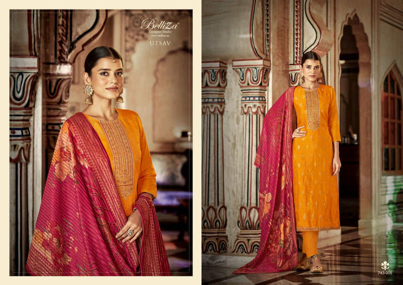 Belliza Designer Studio Utsav Dola Jacquard Exclusive Embroidery Suit Collection
