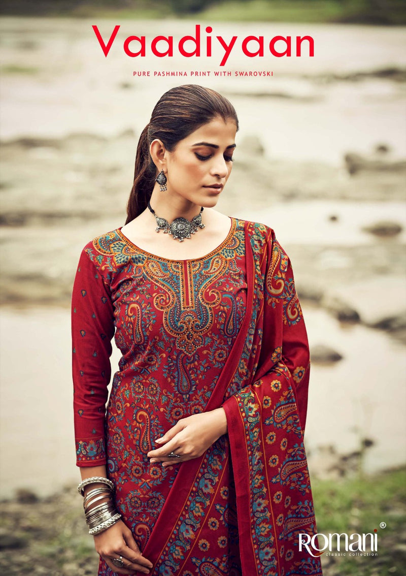 Romani Vaadiyaan Pashmina Spun With Swarovski Winter Suit Collection