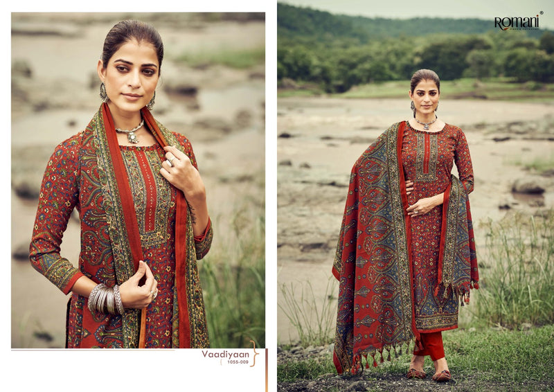 Romani Vaadiyaan Pashmina Spun With Swarovski Winter Suit Collection