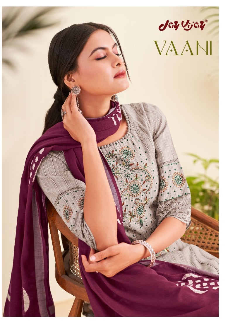 Jay Vijay Vaani Cotton Lining With Fancy Embroidery Designer Traditional Wear Suits