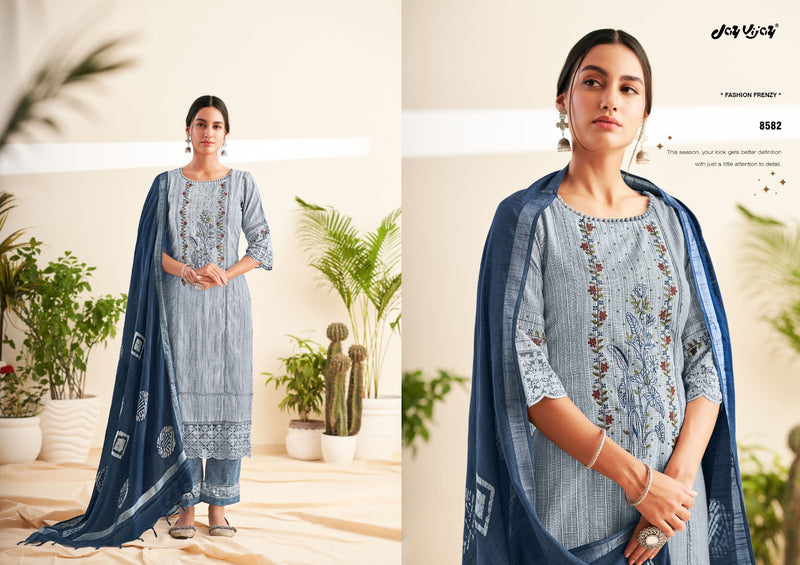 Jay Vijay Vaani Cotton Lining With Fancy Embroidery Designer Traditional Wear Suits