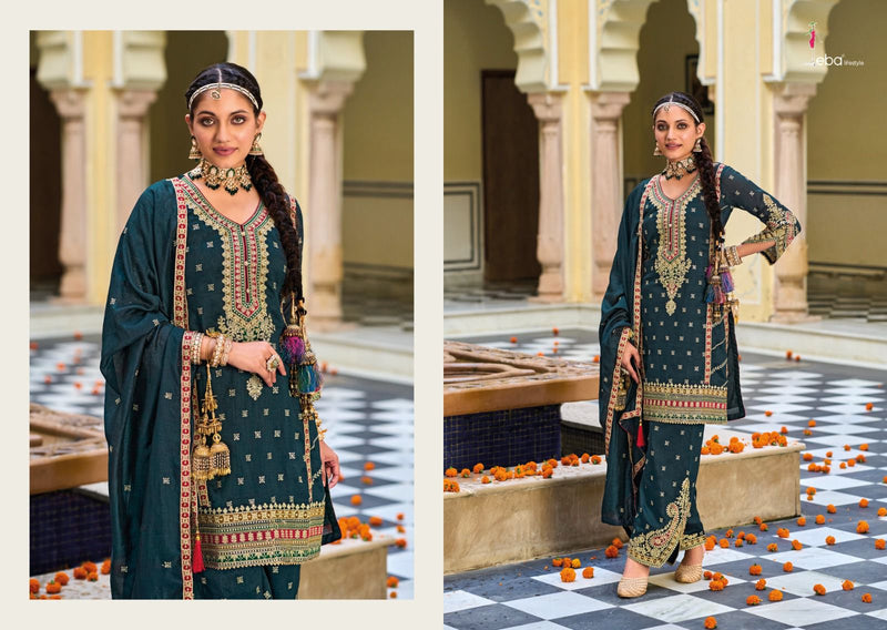 Eba Lifestyle Vaani Silk With Embroidery Work Designer Readymade Suit