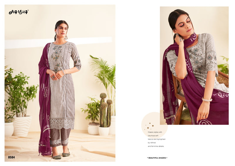 Jay Vijay Vaani Cotton Lining With Fancy Embroidery Designer Traditional Wear Suits