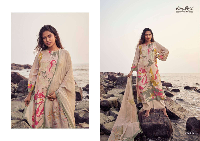 Omtex Vaari Muslin Digital Prints With Hand Work Suits