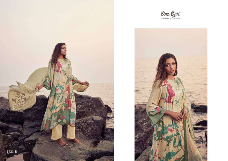 Omtex Vaari Muslin Digital Prints With Hand Work Suits