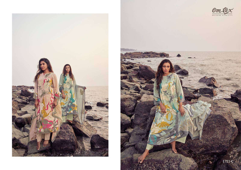 Omtex Vaari Muslin Digital Prints With Hand Work Suits