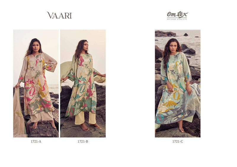 Omtex Vaari Muslin Digital Prints With Hand Work Suits