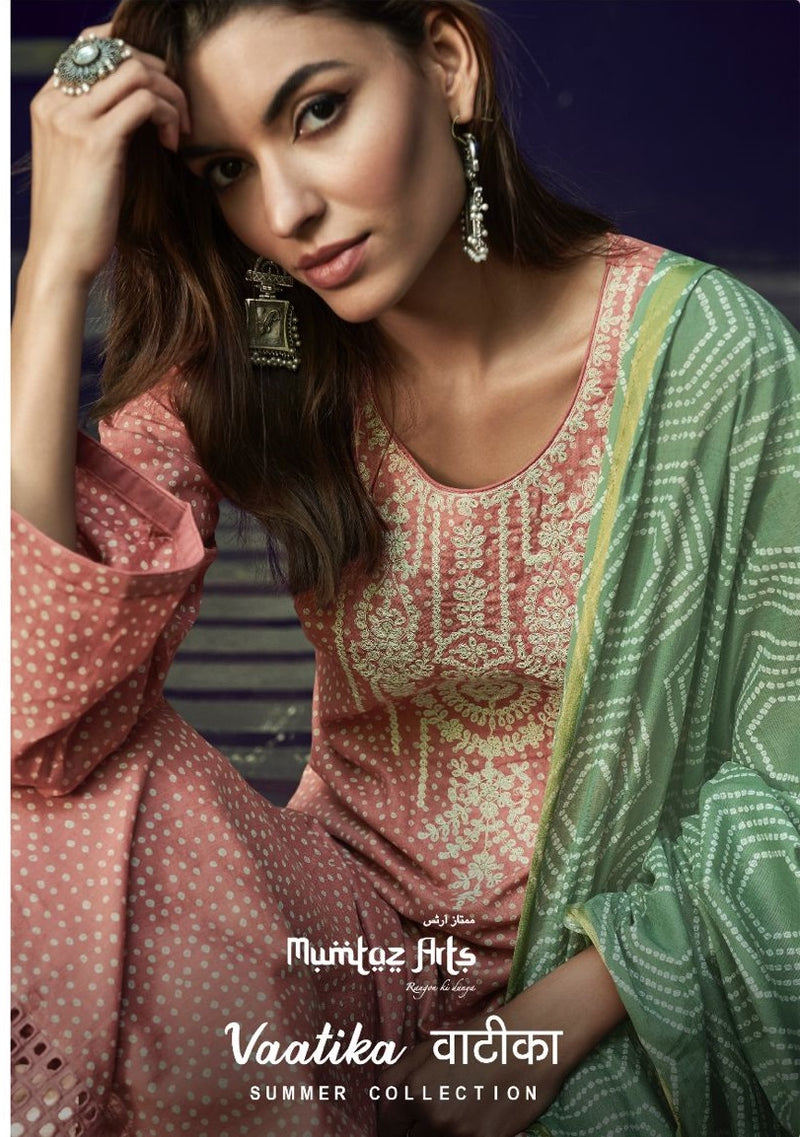Mumtaz Arts Vaatika Lawn Cotton Digital Print Embroidery Daman Shifli Cut Work Fancy Wear Salwar Kameez
