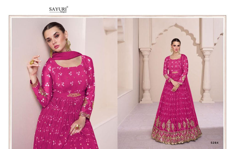 Sayuri Designer Vartika Real Georgette Heavy Designer Ready Made Long Gown Suits