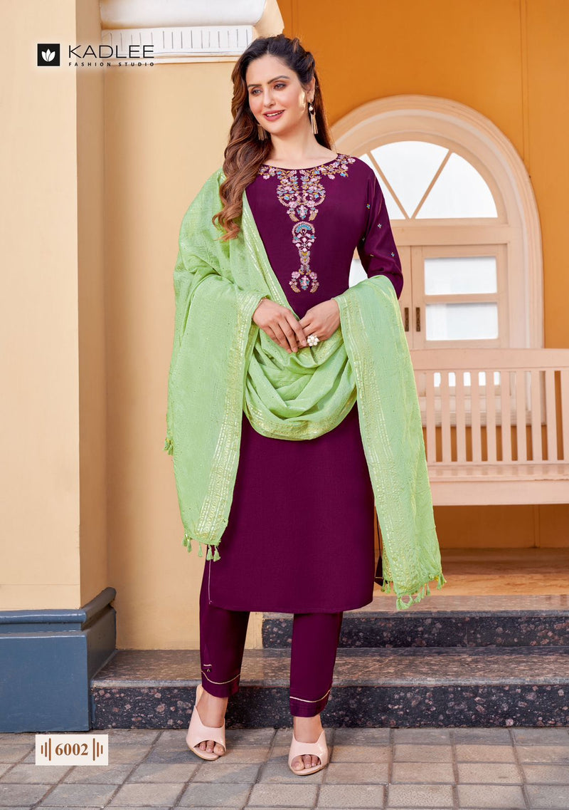 Kadlee Fashion Vedanta Viscose Fancy Embroidery Designer Kurti Combo Set