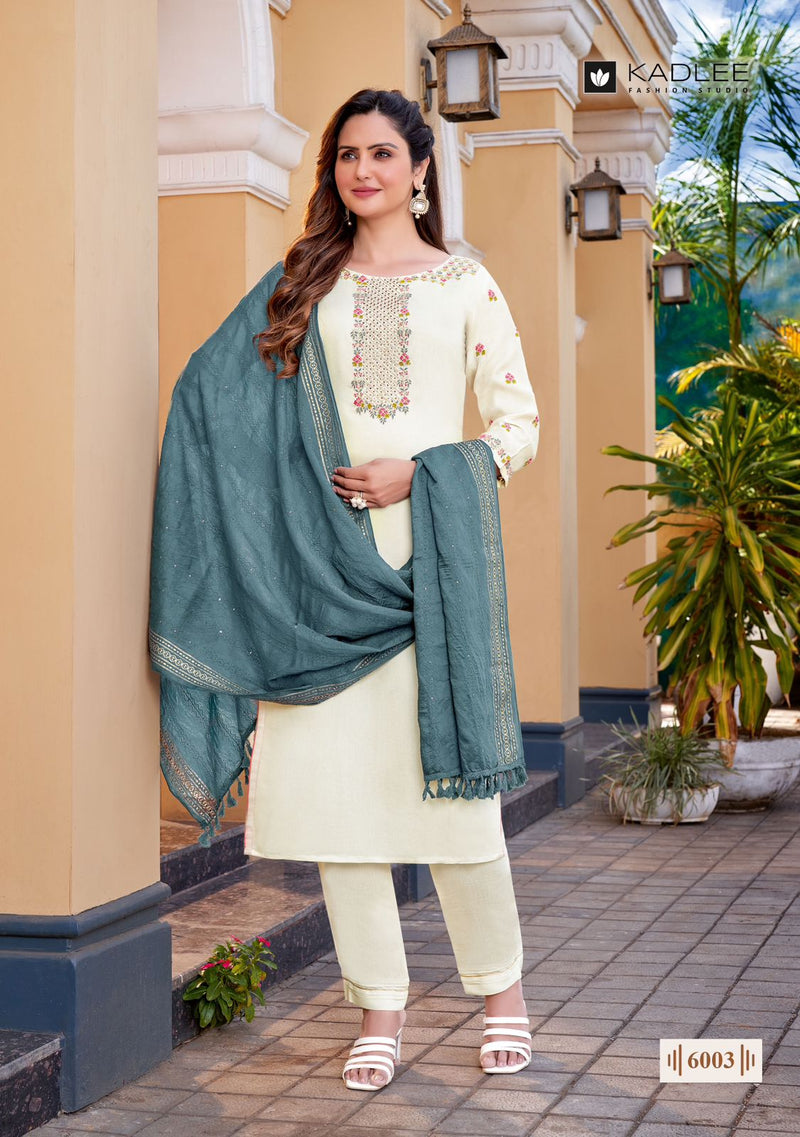 Kadlee Fashion Vedanta Viscose Fancy Embroidery Designer Kurti Combo Set