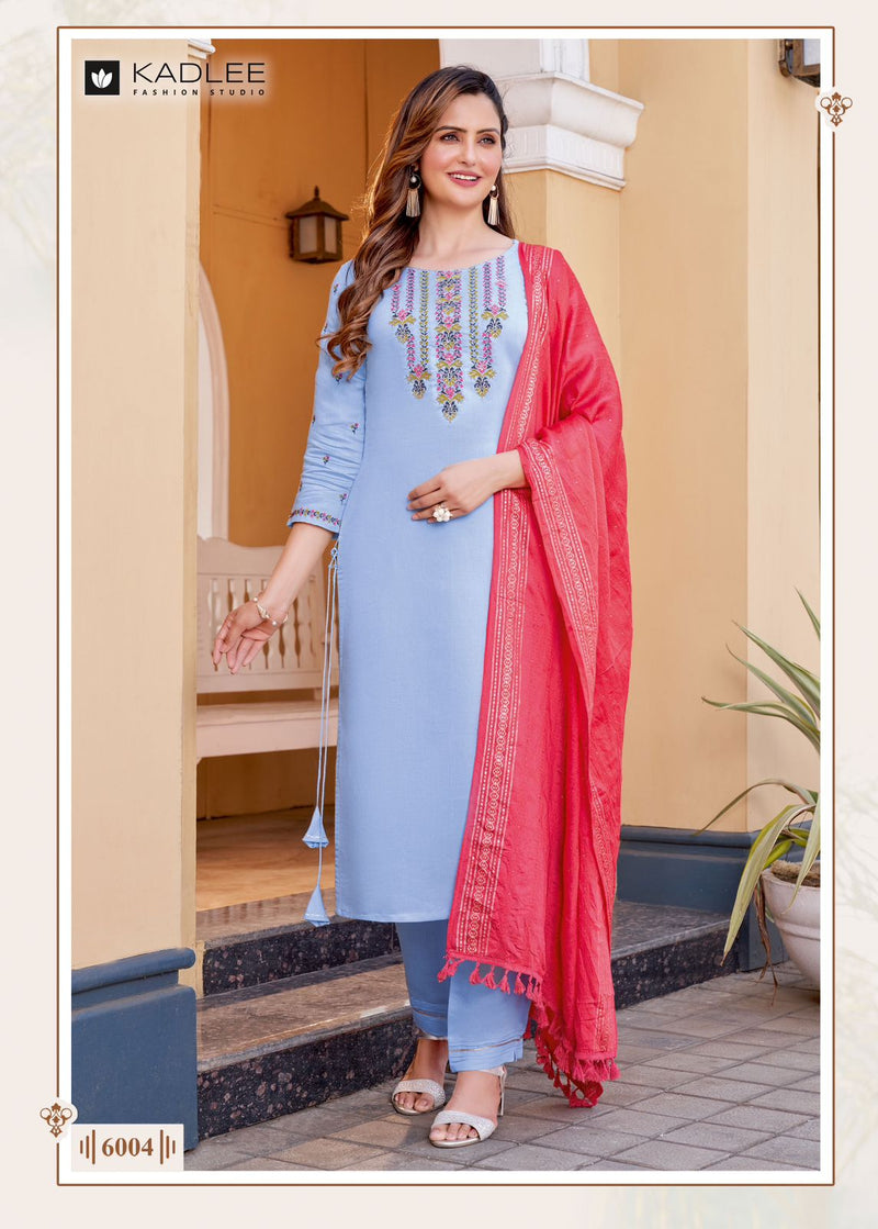 Kadlee Fashion Vedanta Viscose Fancy Embroidery Designer Kurti Combo Set