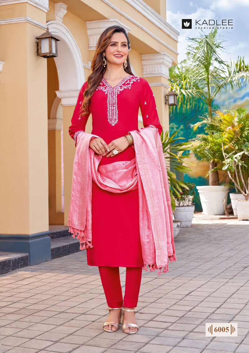 Kadlee Fashion Vedanta Viscose Fancy Embroidery Designer Kurti Combo Set