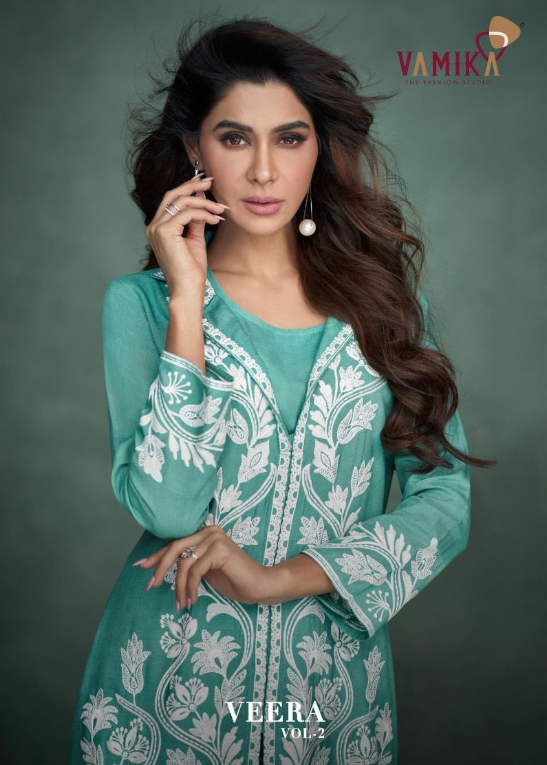 Vamika Veera Vol 2 Rayon Heavy Designer Party Wear Kurtis
