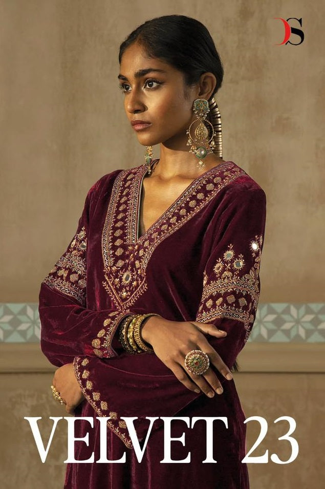 Deepsy Suits Velvet 23 Velvet With Heavy Embroidery Work Salwar Suit Collection