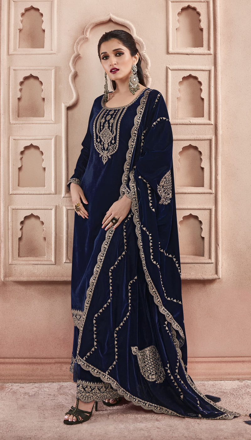 Vinay Fashion Kervin Velvet Embroidery Vol 3 Velvet Heavy Look Winter Wear Suits