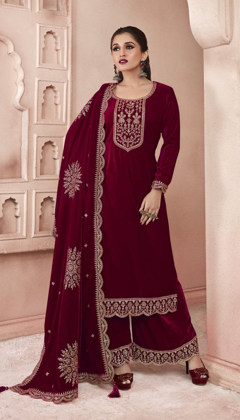 Vinay Fashion Kervin Velvet Embroidery Vol 3 Velvet Heavy Look Winter Wear Suits