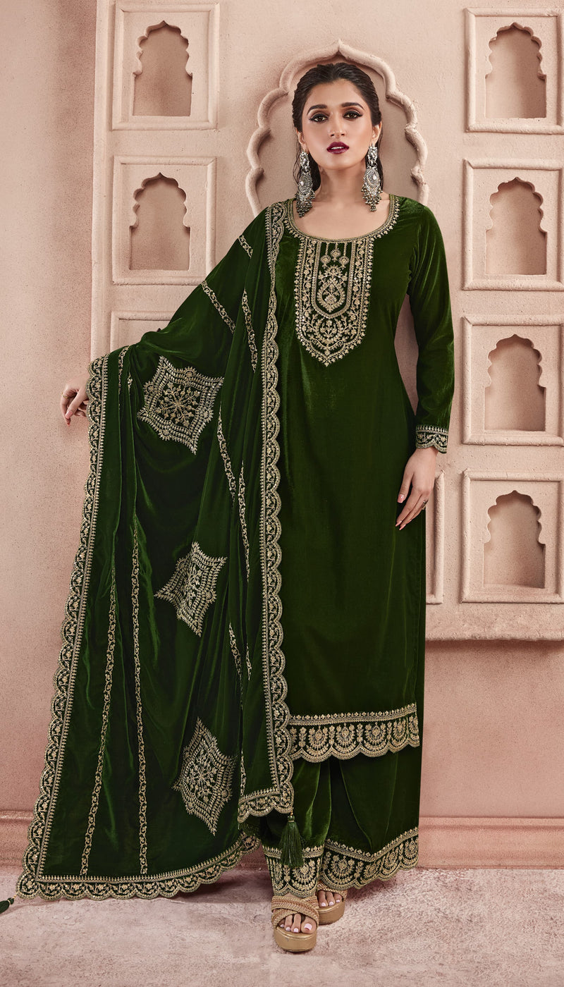 Vinay Fashion Kervin Velvet Embroidery Vol 3 Velvet Heavy Look Winter Wear Suits