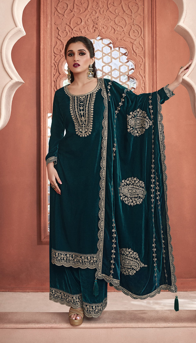 Vinay Fashion Kervin Velvet Embroidery Vol 3 Velvet Heavy Look Winter Wear Suits