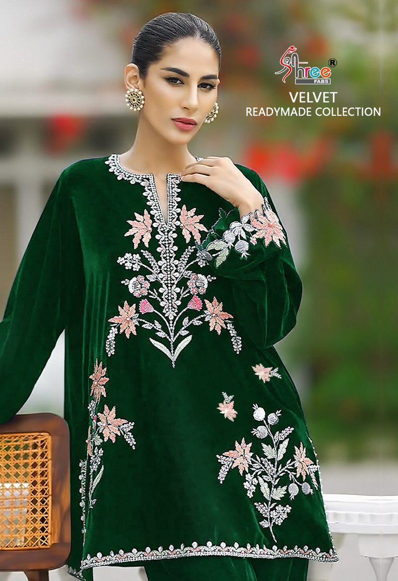 Shree Fabs Velvet Readymade Collection Velvet Designer Kurti Collection