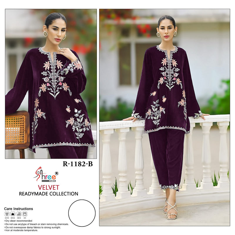 Shree Fabs Velvet Readymade Collection Velvet Designer Kurti Collection