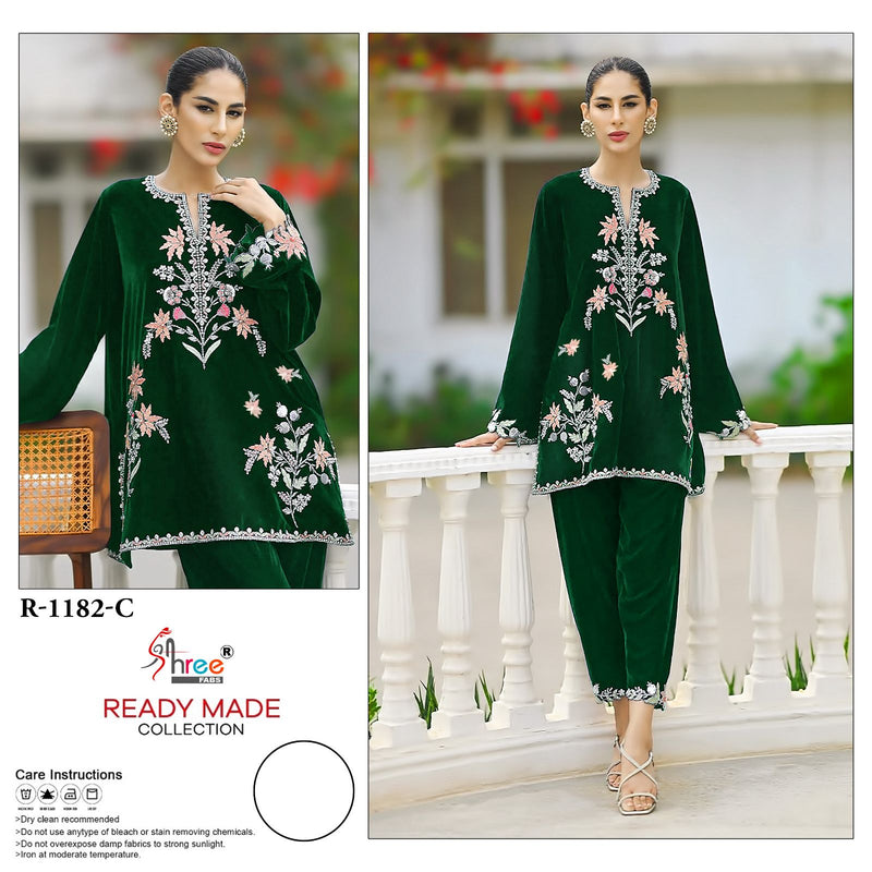 Shree Fabs Velvet Readymade Collection Velvet Designer Kurti Collection