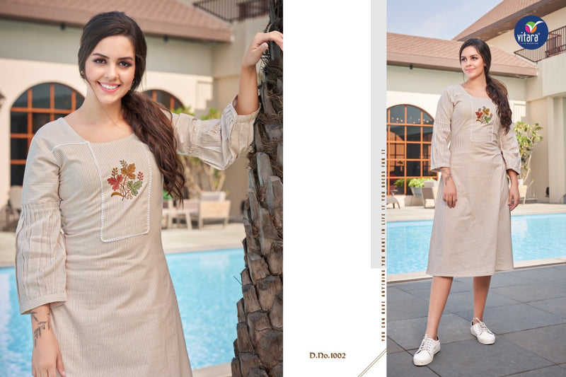 Vitara Fashion Venila Cotton Fancy Casual Wear Kurtis