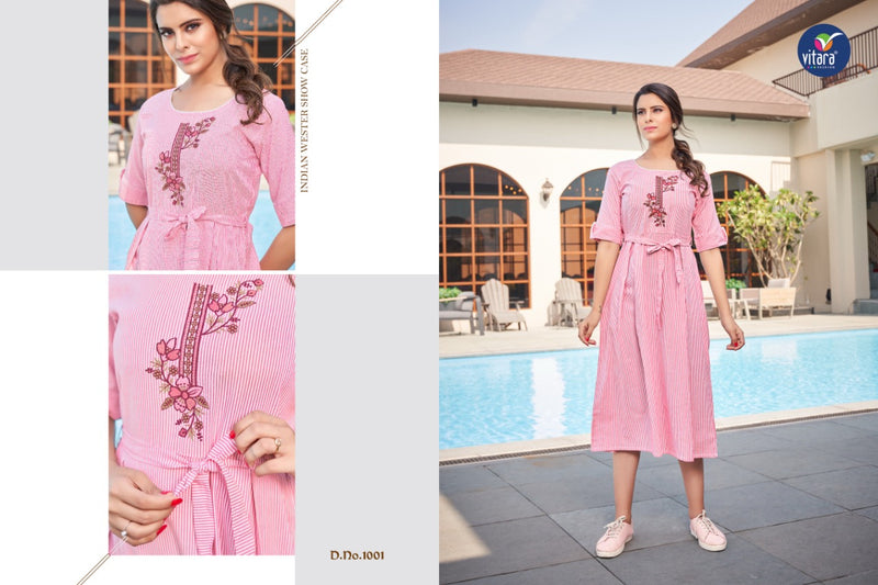 Vitara Fashion Venila Cotton Fancy Casual Wear Kurtis