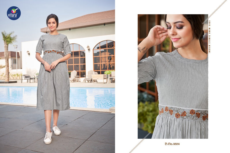 Vitara Fashion Venila Cotton Fancy Casual Wear Kurtis