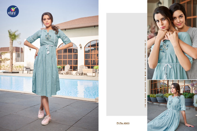 Vitara Fashion Venila Cotton Fancy Casual Wear Kurtis
