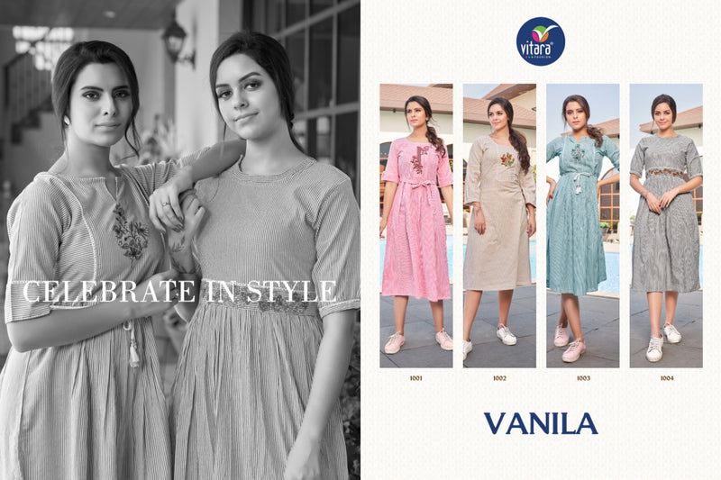 Vitara Fashion Venila Cotton Fancy Casual Wear Kurtis