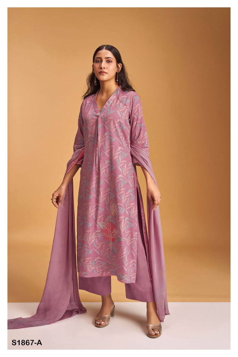 Ganga Vera 1867 Cotton Silk Printed With Embroidery Designer Fancy Suits