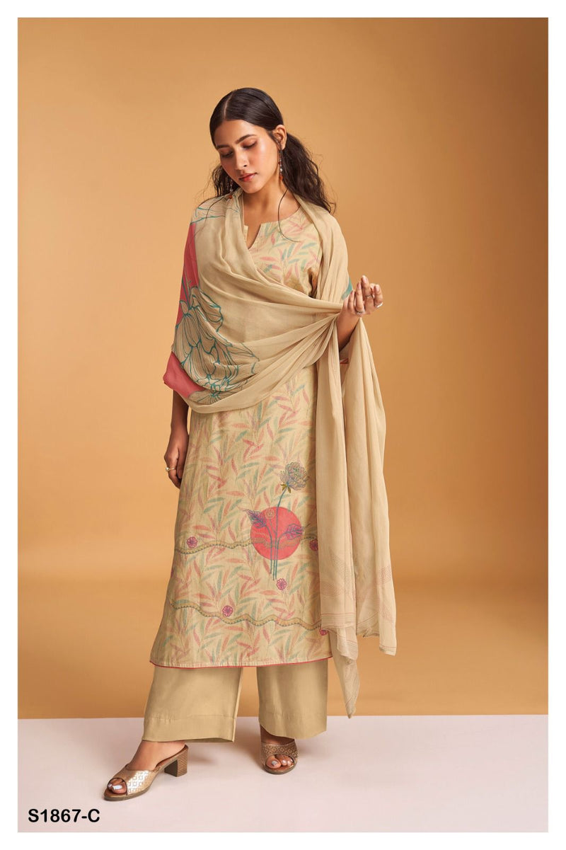 Ganga Vera 1867 Cotton Silk Printed With Embroidery Designer Fancy Suits