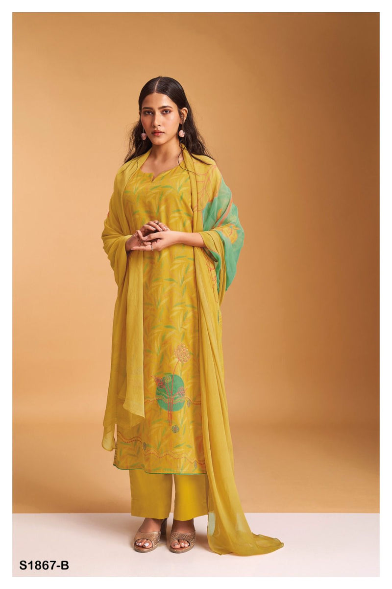Ganga Vera 1867 Cotton Silk Printed With Embroidery Designer Fancy Suits