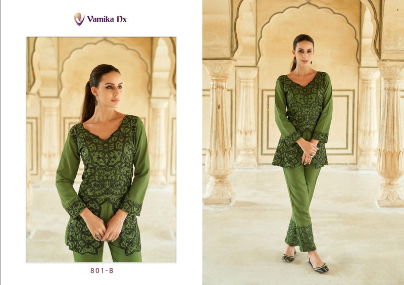 Vamika Nx Verona Rayon Heavy Thread Fancy Readymade Kurti With Pant