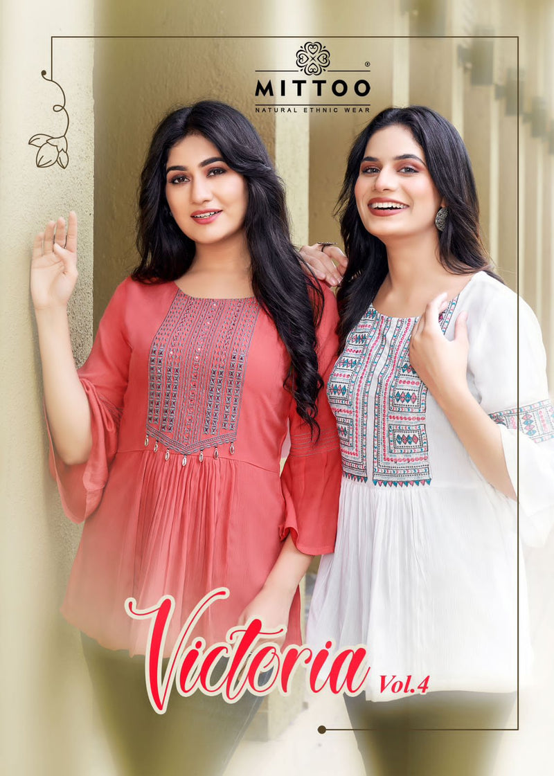 Mittoo Victoria Vol 4 Wrinkle Rayon Fancy Western Tops