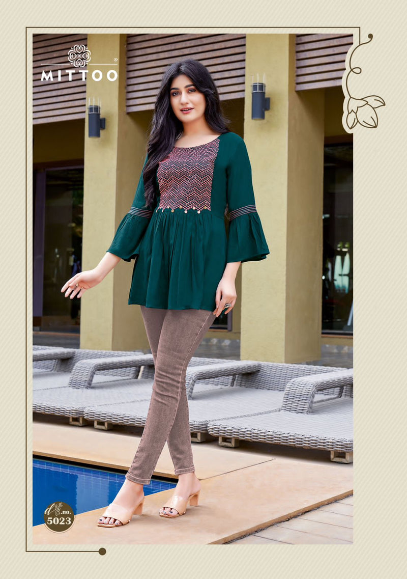 Mittoo Victoria Vol 4 Wrinkle Rayon Fancy Western Tops