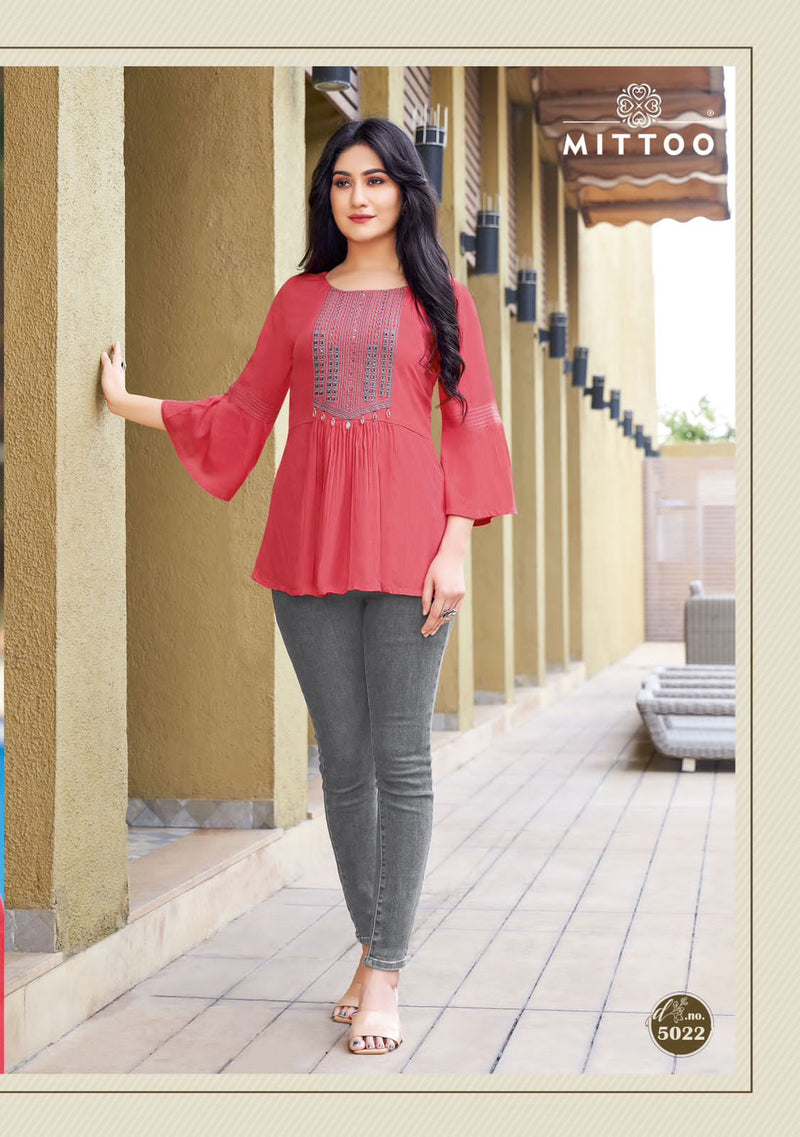 Mittoo Victoria Vol 4 Wrinkle Rayon Fancy Western Tops