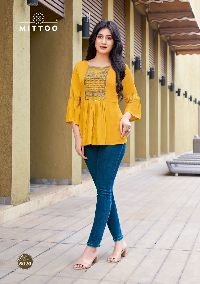Mittoo Victoria Vol 4 Wrinkle Rayon Fancy Western Tops