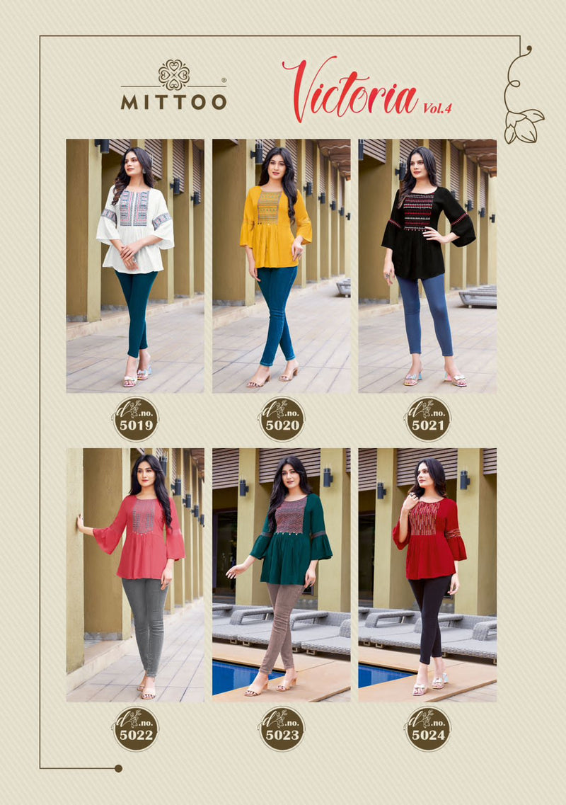 Mittoo Victoria Vol 4 Wrinkle Rayon Fancy Western Tops
