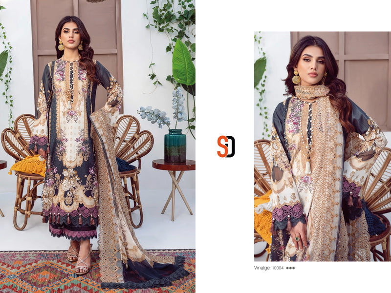 Sharaddha Designer Vintag Vol 10 Lawn Cotton Printed With Facy Embroidery Work Suits