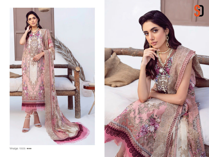 Sharaddha Designer Vintag Vol 10 Lawn Cotton Printed With Facy Embroidery Work Suits