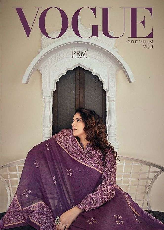 Prm Trendz Vogue Vol 9 Jam Silk Cotton Digital Print With Fancy Embroidery Work Suits